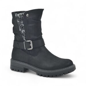 New Cliffs by White Mountain Mingle Women's Moto Boots Black Size 6